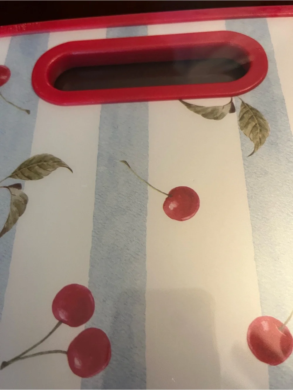 Perfect Cuisine Red Cherry Pattern Cutting Board